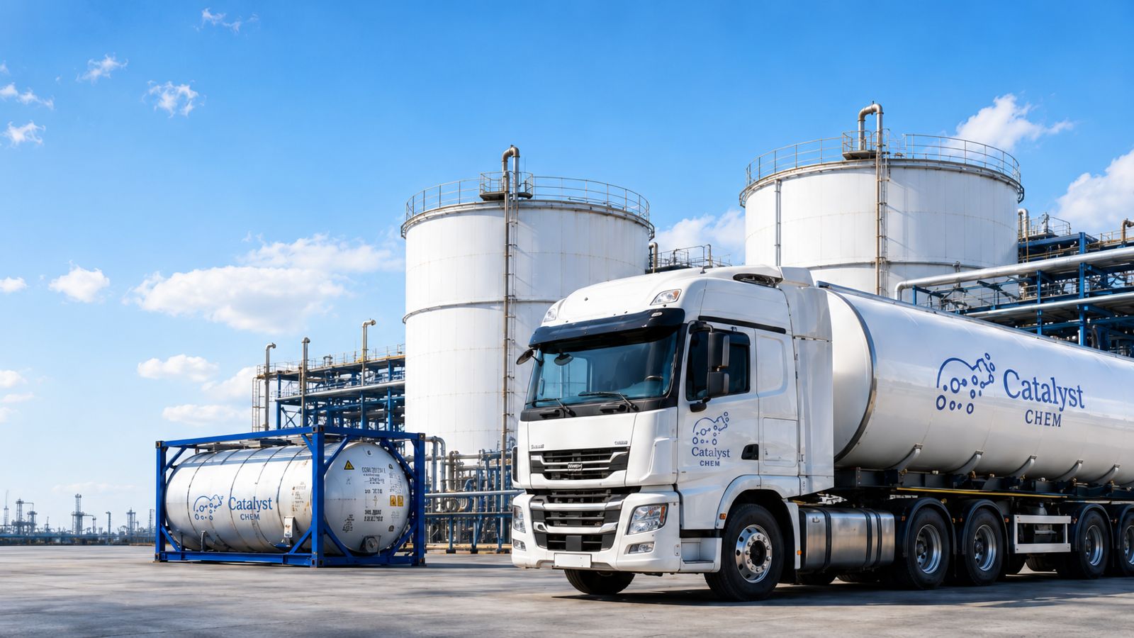 Catalyst Chem tanker truck at chemical terminal